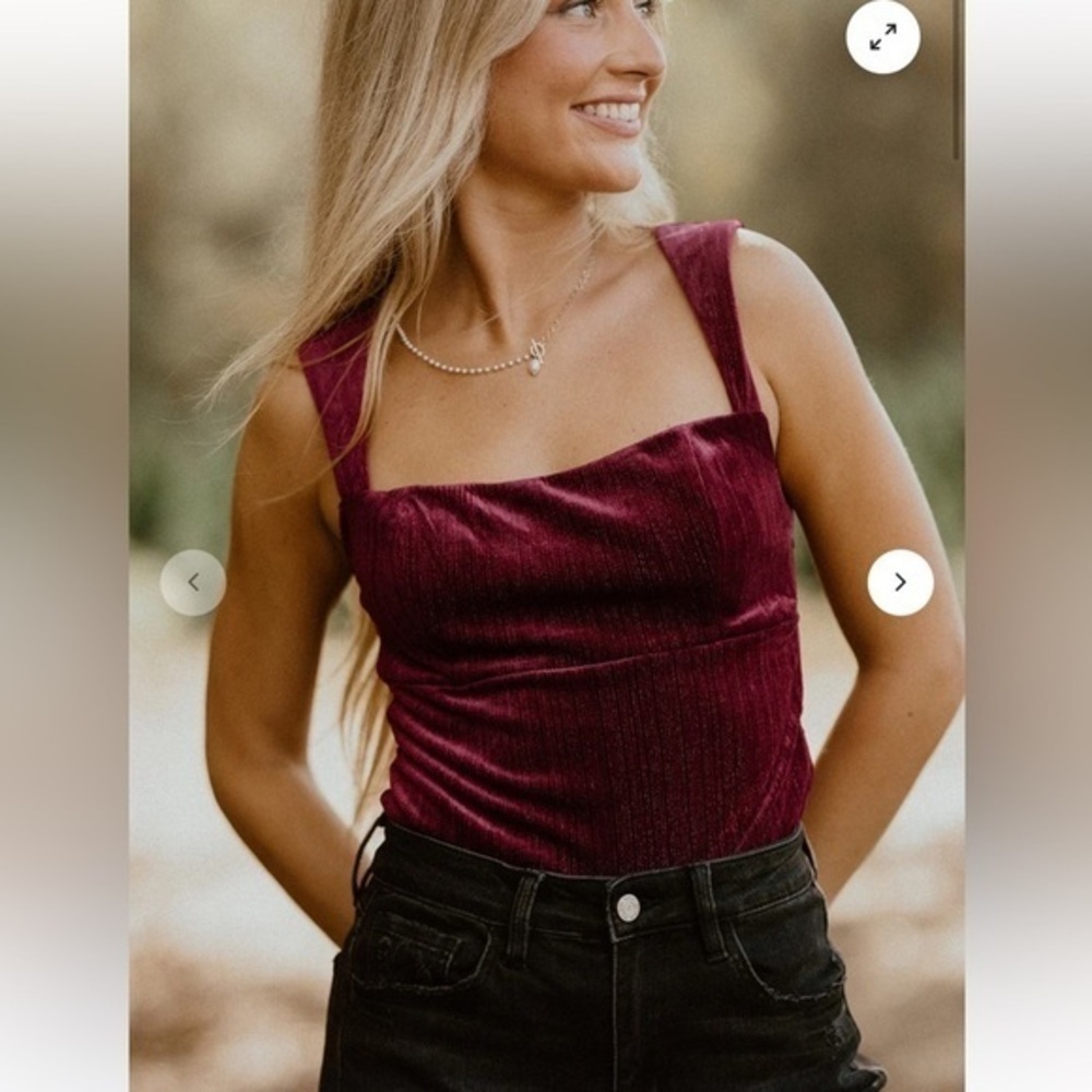 NWOT Vestique Bodysuit Cranberry Red Velvet
